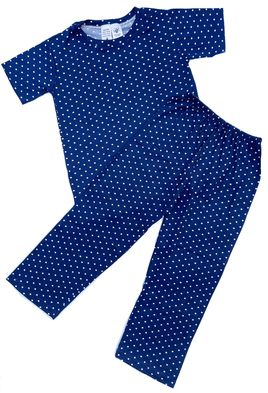 NY Navy Blue Polka